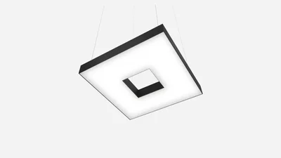 Светильник светодиодный квадрат с отверстием SILED CUADRA-HOLE-03 650х650х100 (55 Вт, 5000K, Черный, Подвесной)