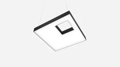 Светильник светодиодный квадрат с отверстием SILED CUADRA-HOLE-04 650х650х100 (55 Вт, 3000K, Черный, Подвесной)