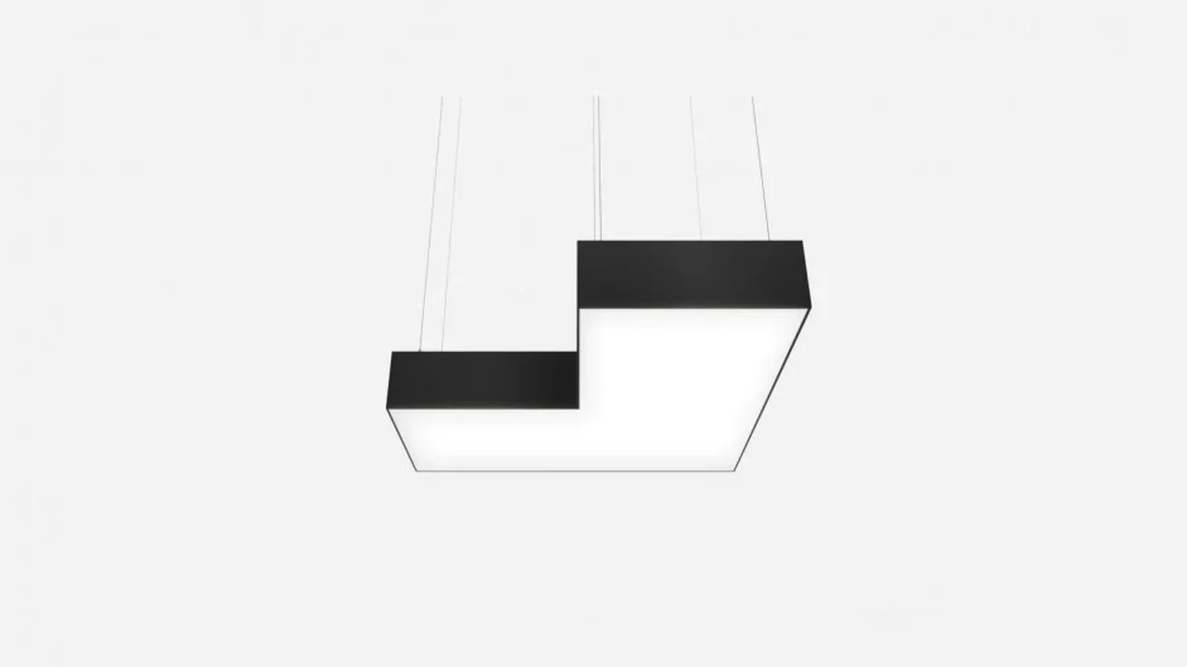 Светильник светодиодный г-образный SILED CUBO 450х450х100 (21 Вт, 5000K, Черный, Подвесной)