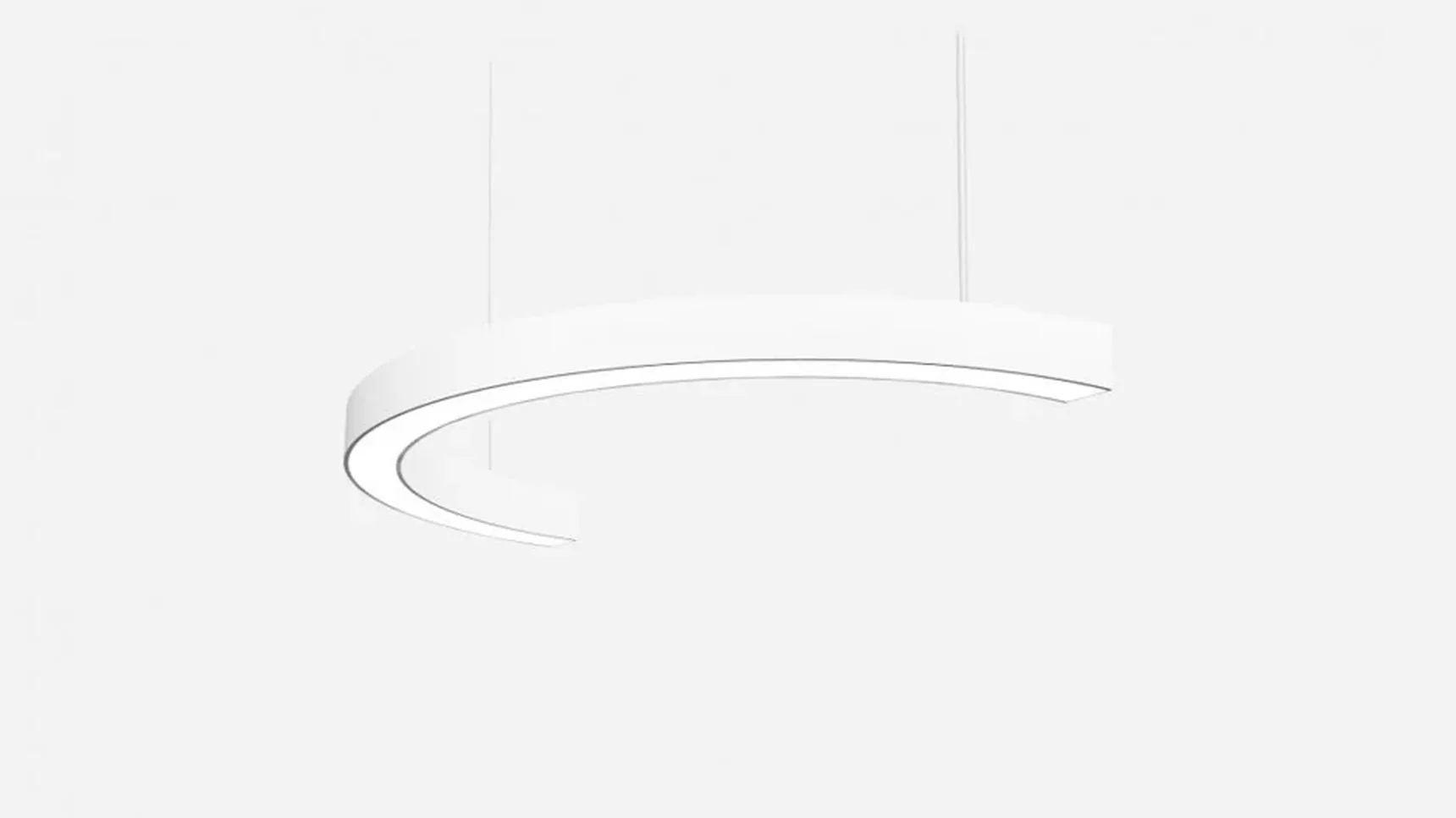 Светильник светодиодный полукольцо SILED NIMBUS-HALF 1800х900х100х60 (66 Вт, 4000K, Белый, Подвесной)