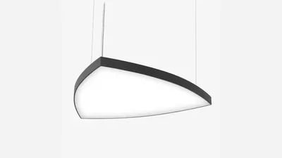 Светильник светодиодный круглый треугольник SILED MOSO 600х600х100 (38 Вт, 5000K, Черный, Подвесной)