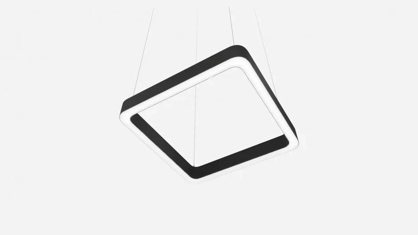 Светильник светодиодный квадрат с закругленными углами и отверстием SILED SUPER-ELIPSE-02 600х600х100х60 (50 Вт, 4000K, Черный, Подвесной)