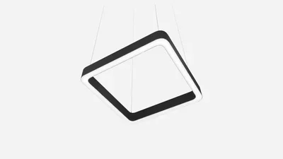 Светильник светодиодный квадрат с закругленными углами и отверстием SILED SUPER-ELIPSE-02 800х800х100х60 (67 Вт, 4000K, Черный, Подвесной)