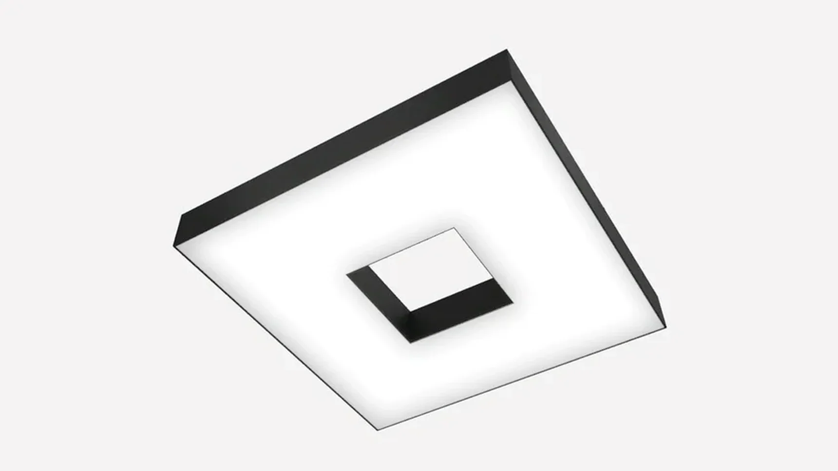 Светильник светодиодный квадрат с отверстием SILED CUADRA-HOLE-03 900х900х100 (85 Вт, 3000K, Черный, Накладной)