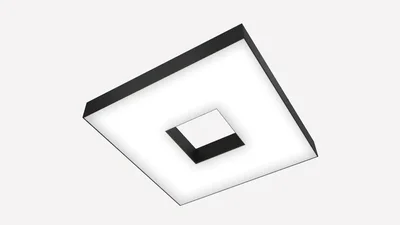 Светильник светодиодный квадрат с отверстием SILED CUADRA-HOLE-03 900х900х100 (85 Вт, 3000K, Черный, Накладной)