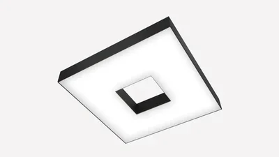 Светильник светодиодный квадрат с отверстием SILED CUADRA-HOLE-03 900х900х100 (85 Вт, 5000K, Черный, Накладной)