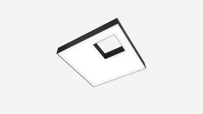 Светильник светодиодный квадрат с отверстием SILED CUADRA-HOLE-04 650х650х100 (55 Вт, 4000K, Черный, Накладной)