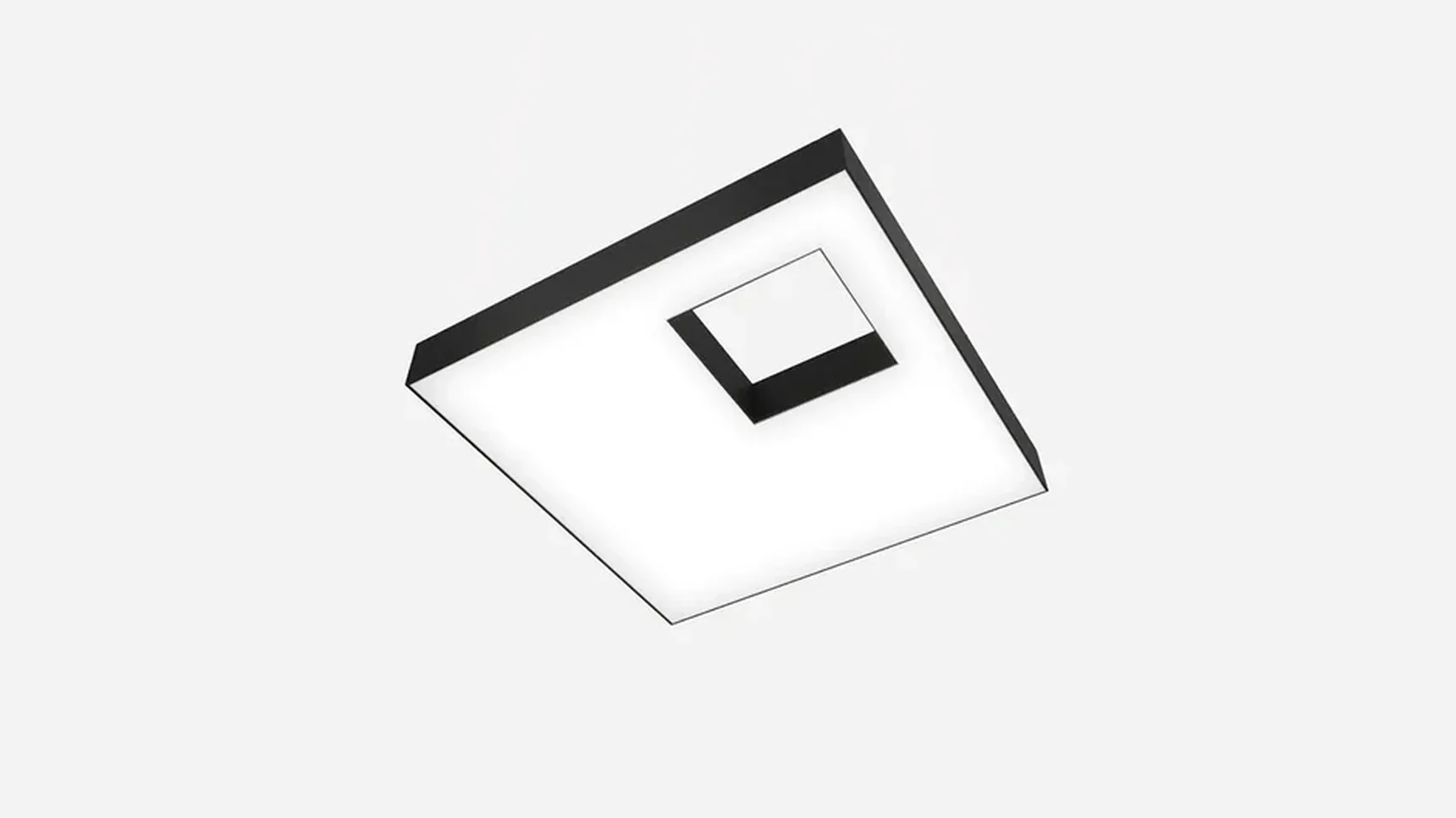 Светильник светодиодный квадрат с отверстием SILED CUADRA-HOLE-04 650х650х100 (55 Вт, 5000K, Черный, Накладной)