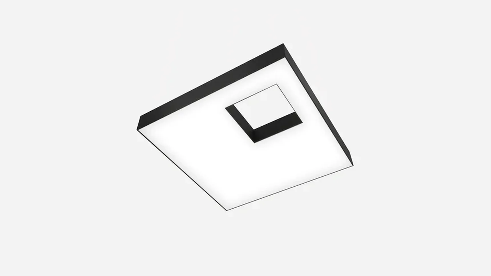 Светильник светодиодный квадрат с отверстием SILED CUADRA-HOLE-04 900х900х100 (85 Вт, 3000K, Черный, Накладной)