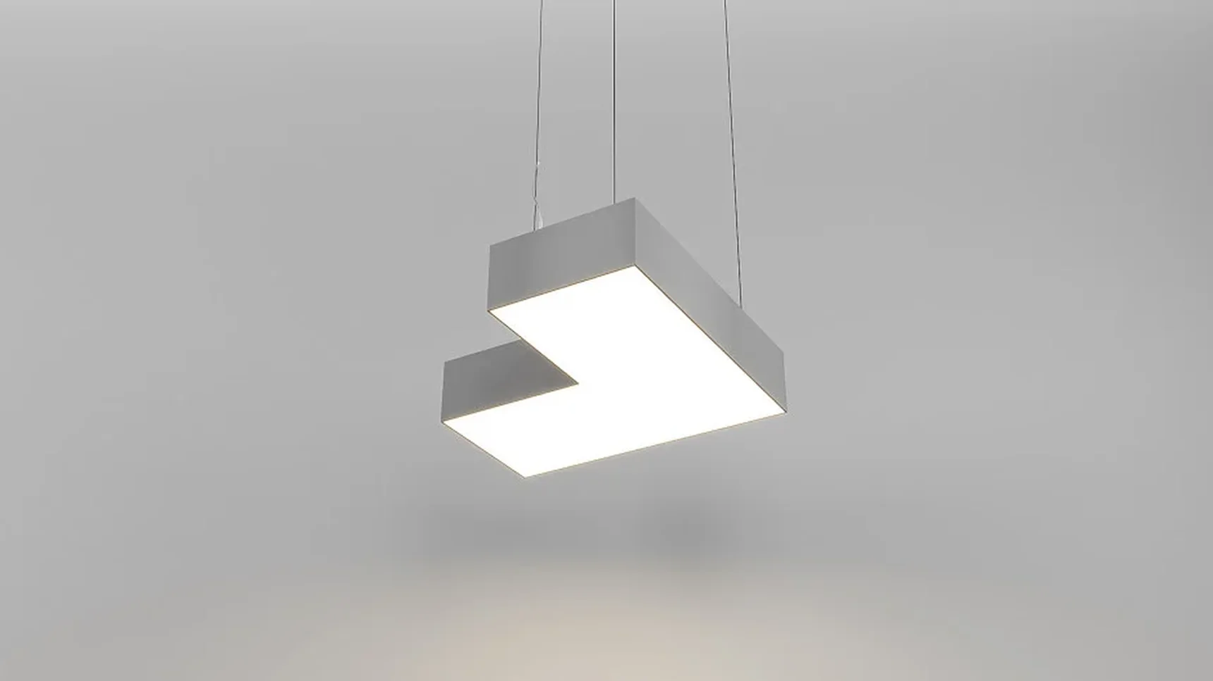 Светильник светодиодный г-образный SILED CUBO 650х650х100 (33 Вт, 3000K, Белый, Накладной)