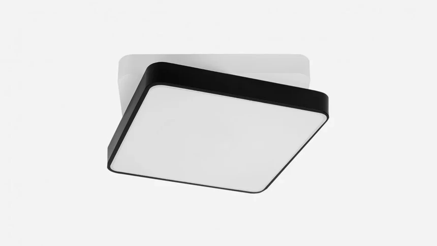 Светильник светодиодный квадрат с закругленными углами SILED SUPER-ELIPSE 1800х1800х100 (321 Вт, 3000K, Черный, Накладной)