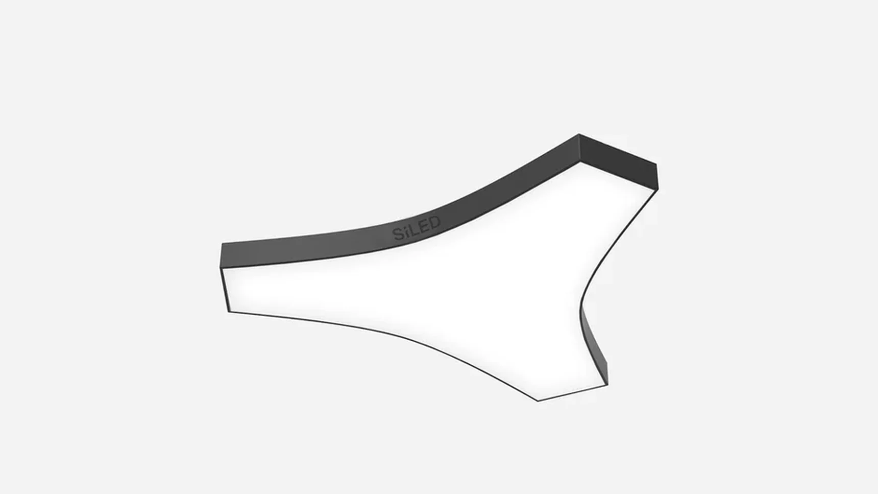 Светильник светодиодный многогранник SILED UNITY 690х800х100 (41 Вт, 3000K, Черный, Накладной)