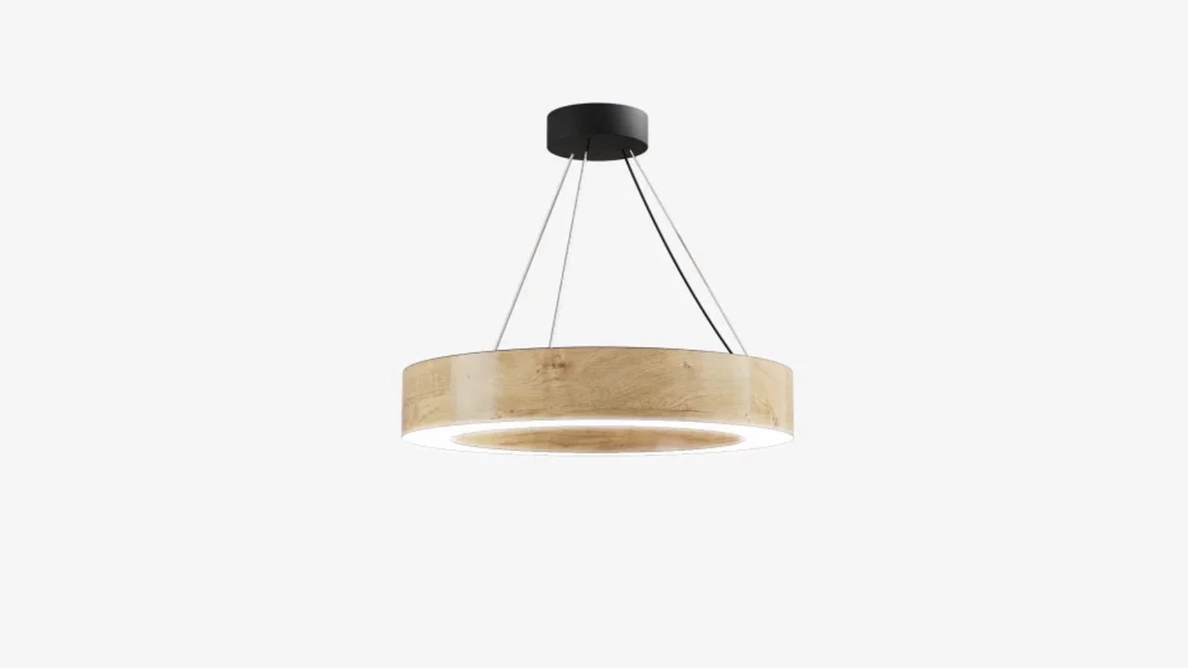 Светильник светодиодный кольцо SILED NIMBUS WOOD с потолочной базой D600х100х60 (33 Вт, 4000K, WOOD, Подвесной)