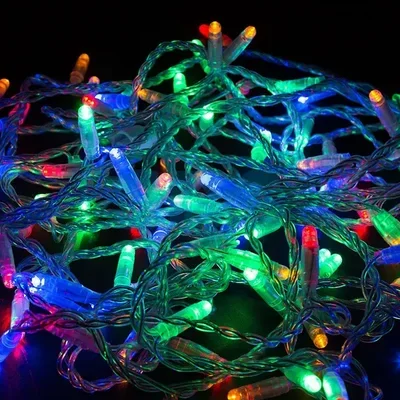 Гирлянда Нить 10м, постоянное свечение, Прозрачный ПВХ, 24В, цвет: Мультиколор