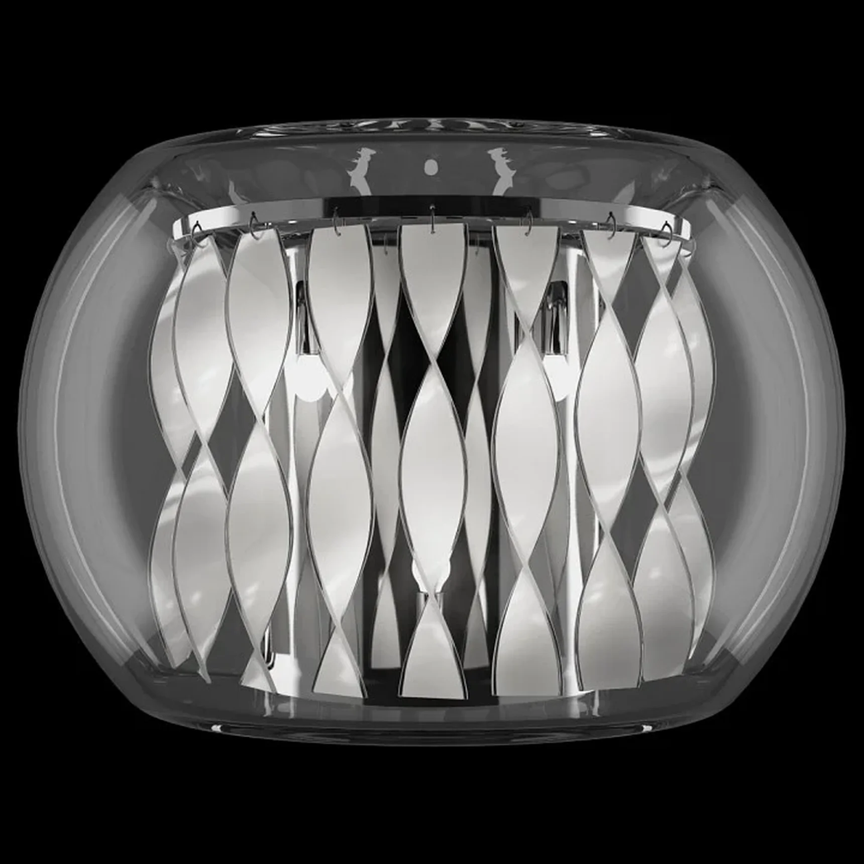 752634 (MB7602-3А) Бра ACQUARIO 3х20W G4 12V ХРОМ БЕЛ стекло