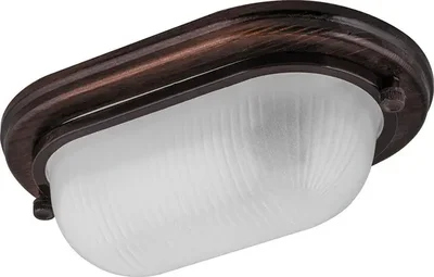 Светильник накладной IP54, 220V 60Вт Е27, дерево, орех, овал НБО 04-60-021, 11575