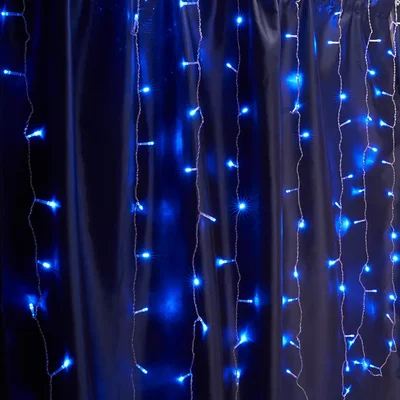 Гирлянда - занавес 230V 240 LED 2*2м, синий, IP44 , сетевой шнур 3м в комплекте, CL20