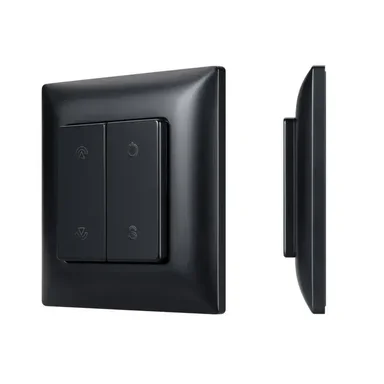 INTELLIGENT ARLIGHT Кнопочная панель SMART-RF-801-22-1G-DIM-SUF Black (3V, 2.4G) (IARL, IP20 Пластик, 5 лет) 059068