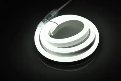 Гибкий неон LM-24V-2835-120P-W, белый, 8х18мм, 1метр