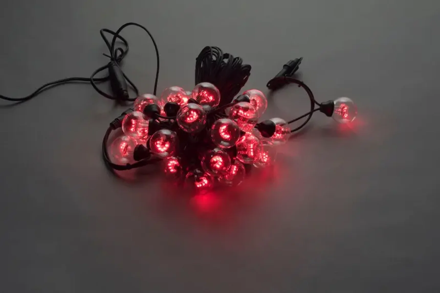 LED-2BLR-40CM-10M-240V-R, Белт-лайт с лампами, красный/черный пр.