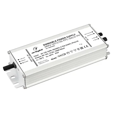 Блок питания ARPV-UH12150-PFC-DALI2-PH (12V, 12.5A, 150W) (Arlight, IP67 Металл, 7 лет)