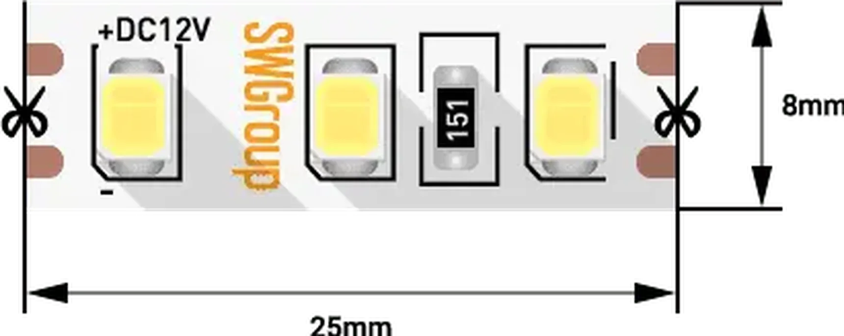 Лента светодиодная SWG2120-12-9.6-WW-M