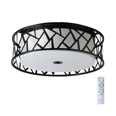 7700/60L AVRA LED SN 34 Светильник металл/ткань/стекло/белый/черный LED 60Вт 3000-6000K D600 IP20 пульт ДУ FABIANA