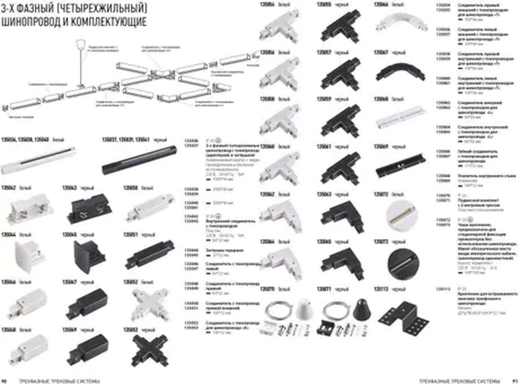 Трехфазный шинопровод 3 метра Novotech Track 3L 135040 220V