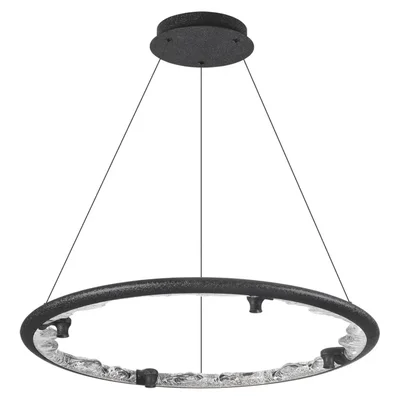 7001/55L HIGHTECH ODL25 253 Подвесной светильник черный ice crack/акрил разд. Вкл. с ПДУ IP20 LED 55W 1873Лм 3000/4000/5700K CRI > 90 CAYON