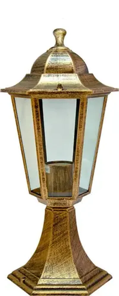 Светильник садово-парковый, 60W 230V E27 черное золото, 6104/PL6104