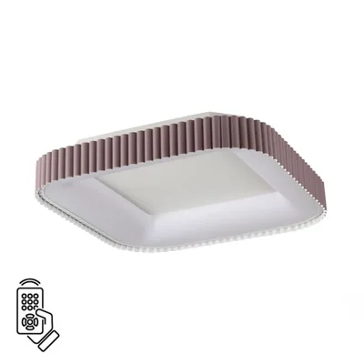 7770/56L AVRA LED SN Светильник металл/белый/мокко LED 56Вт+14Вт 3000-6000K 500х500 IP43 пульт ДУ+подсветка SHARMEL