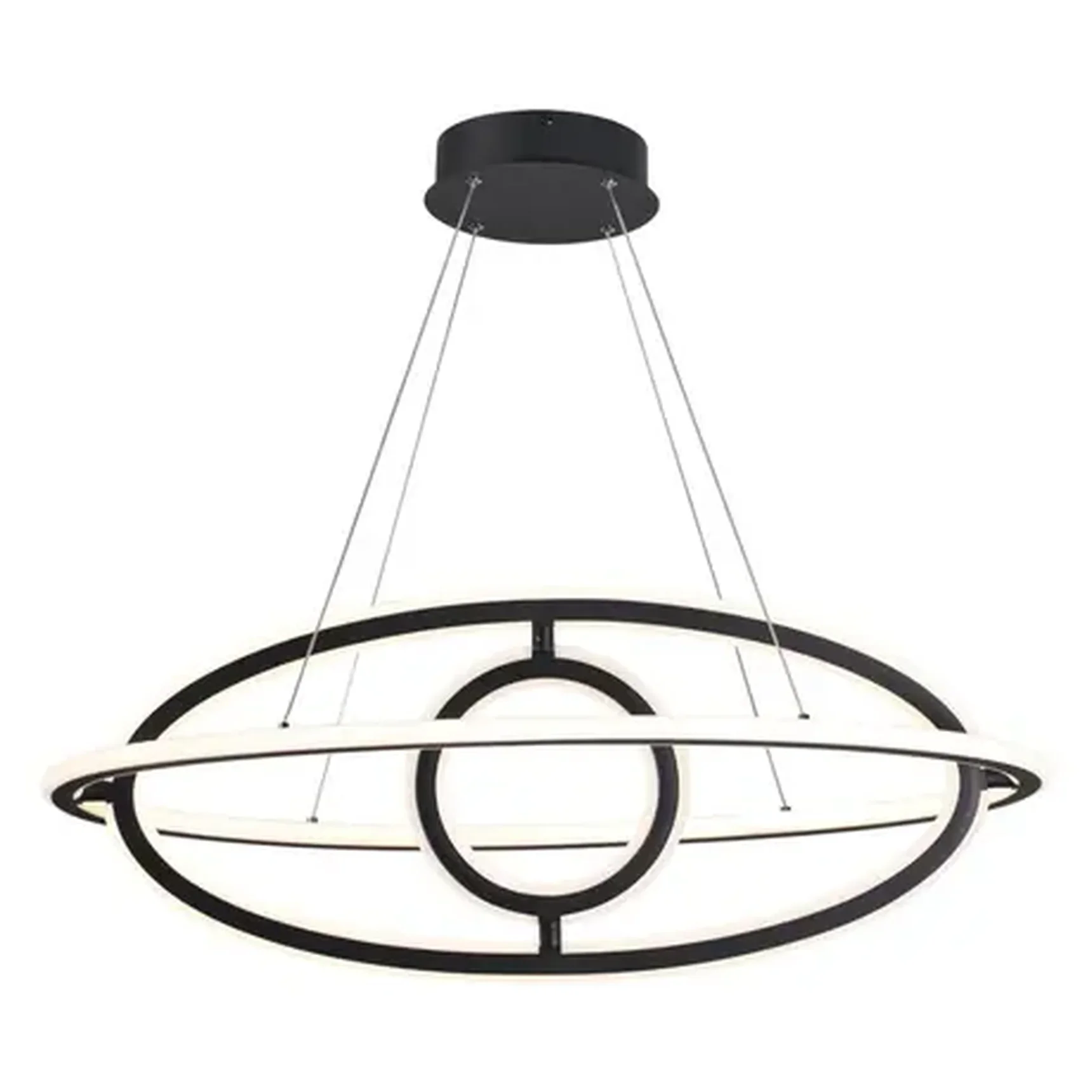 359181 OVER NT23 163 черный Светильник подвесной диммируемый, в комплекте пульт ДУ IP20 LED 4000К 127W 220V ONDO