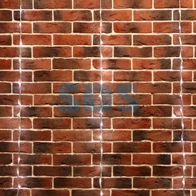 Гирлянда Светодиодный Дождь 2х9м, эффект водопада, Прозрачный провод, 24В, диоды БЕЛЫЕ, 480 LED