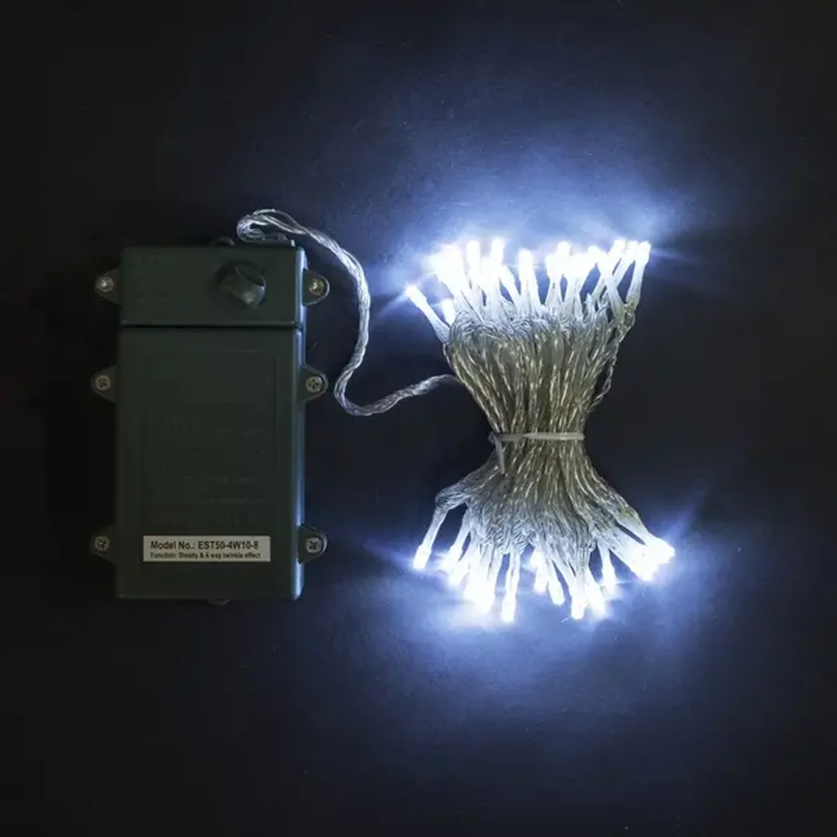 Гирлянда Нить на Батарейках 10м Белая, 100 LED, Провод Прозрачный Силикон, IP65