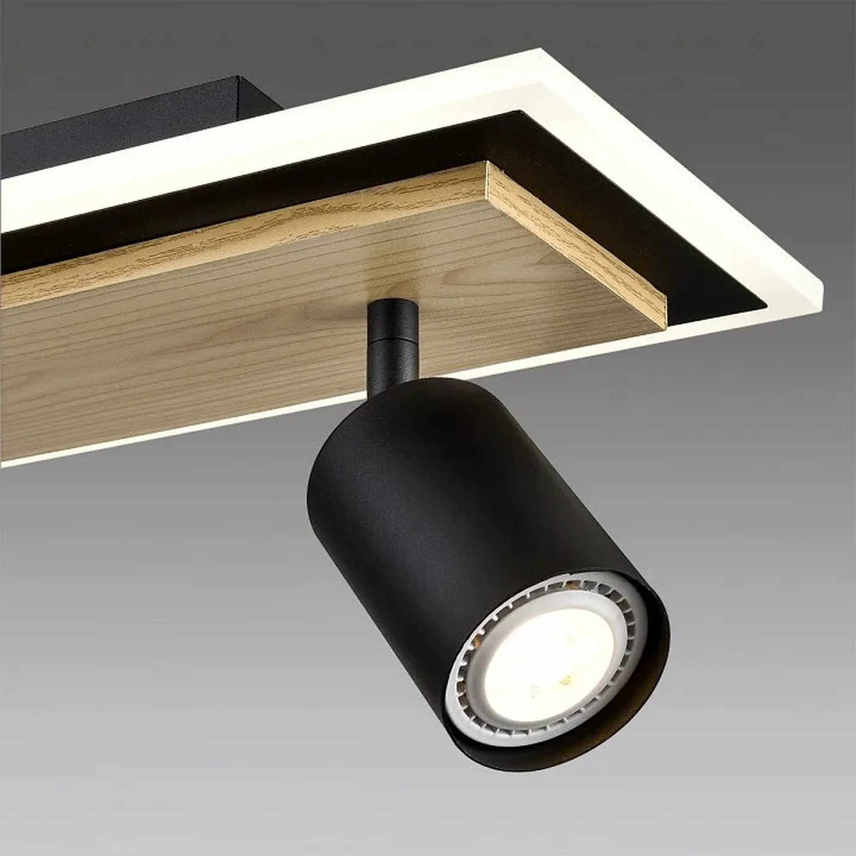 8025/20WL LEDIO LN24 черный/дерево, металл/МДФ Настенный светильник LED GU10 3*10W + LED 20W 220V PINE