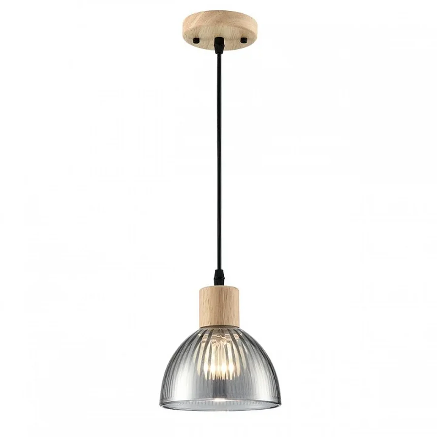 8053/1A SUSPENTIONI LN25 310 дерево/смоки металл/стекло Подвесной светильник E27 1*60W 220V NATANA