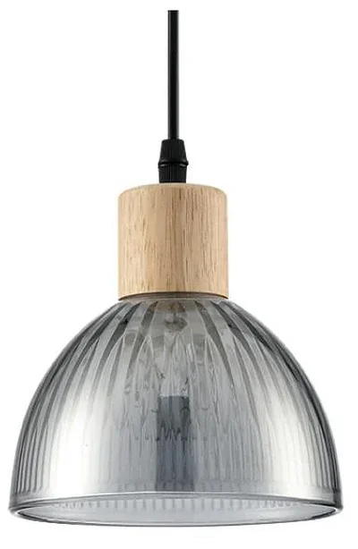 8053/1A SUSPENTIONI LN25 310 дерево/смоки металл/стекло Подвесной светильник E27 1*60W 220V NATANA