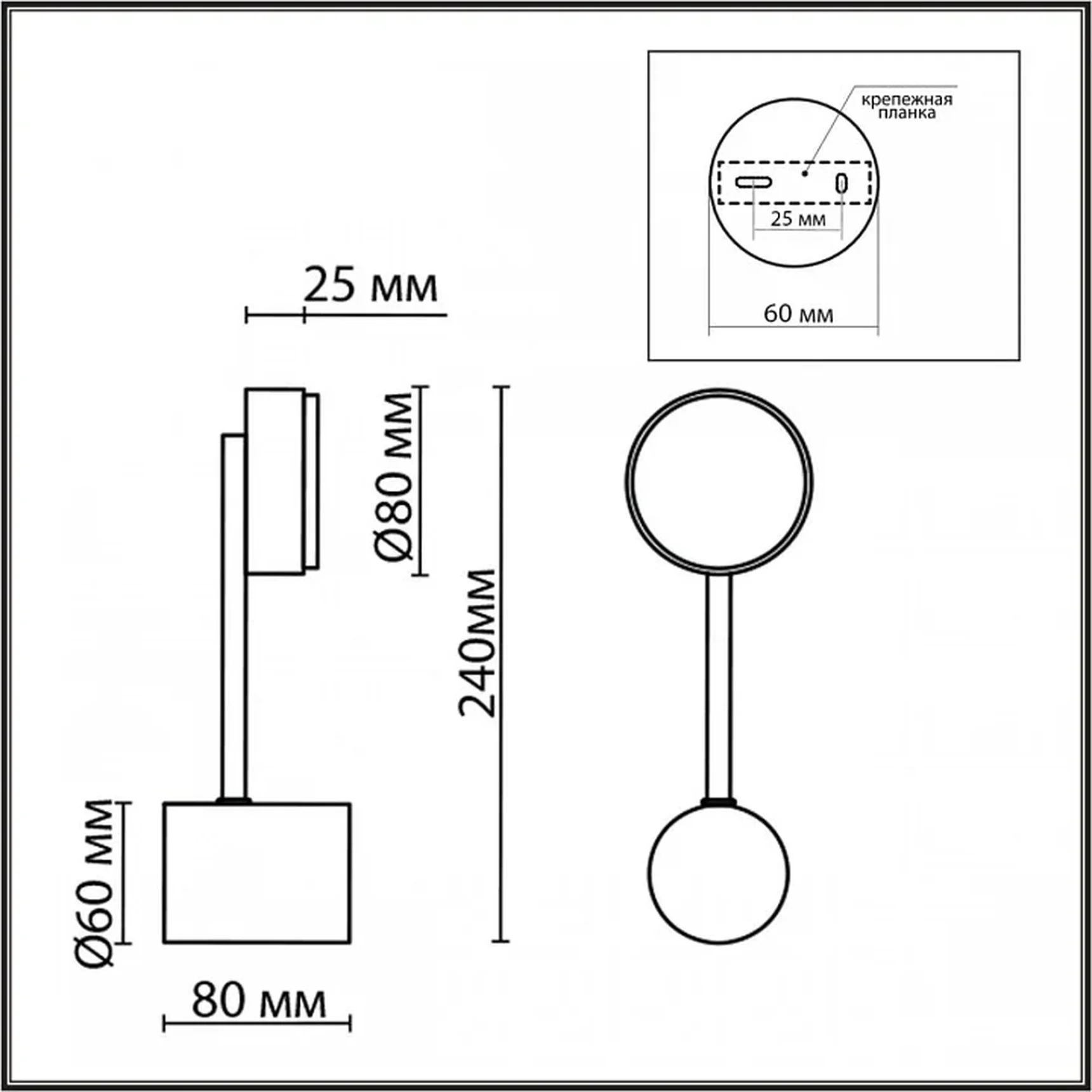 8115/1W COMFI LN25 никель, металл Бра LED GX53 1*7W 220V DABRA