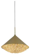 NEWPORT 8130 8132/S matted gold, Подвесной светильник, Matted gold Clear crystal D20*H13/250 cm G9 2*40W