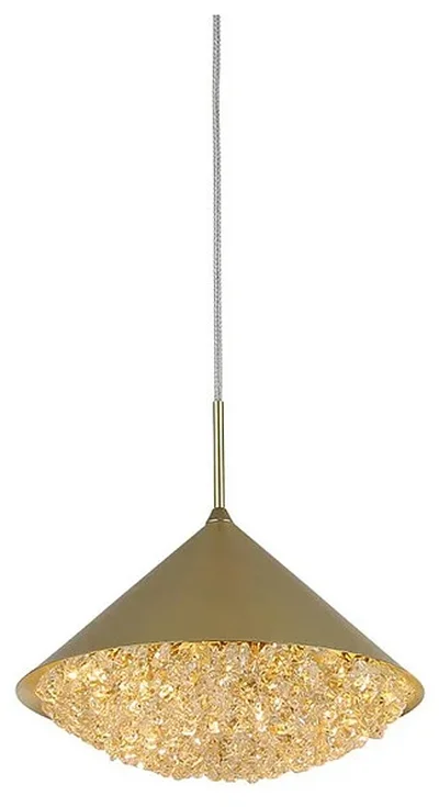 NEWPORT 8130 8132/S matted gold, Подвесной светильник, Matted gold Clear crystal D20*H13/250 cm G9 2*40W