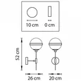 813617 (MB1803-1BL) Бра GLOBO 1х40W E14 black/white