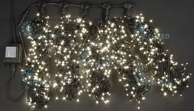 Светодиодный спайдер 1000 LED, IP54, для улицы и помещения, провод черный, Свечение: постоянное, RL-S5*20-B/WW