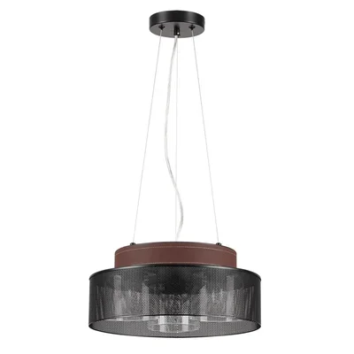 6598/3C MODERNI LN25 черный/черный. коричневый металл, эко кожа/металл, стекло Подвесной светильник Е27 3*40W 220V BASALTO