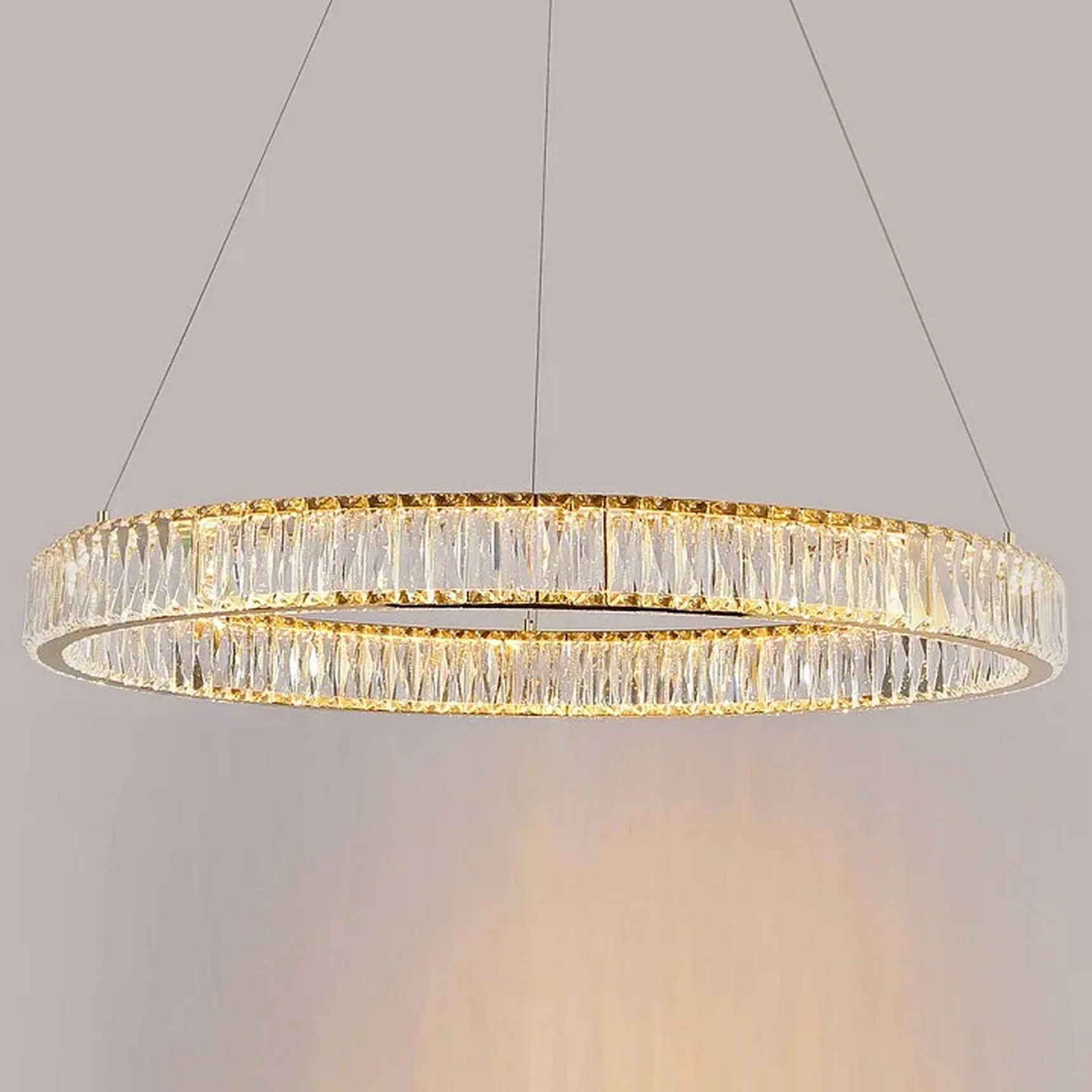 NEWPORT 8240 8240/80 gold, Подвесной светильник, Gold Сlear crystal D80*H7,6 см LED 50W 3100K 5500lm