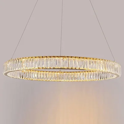 NEWPORT 8240 8240/80 gold, Подвесной светильник, Gold Сlear crystal D80*H7,6 см LED 50W 3100K 5500lm