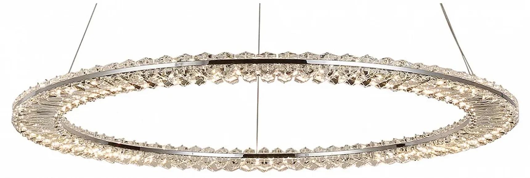 NEWPORT 8240 8241/800 chrome, Подвесной светильник, Chrome Сlear crystal D80*H3,3/250 см LED strip 60W 3100K 6600Lm