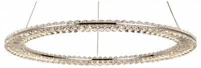 NEWPORT 8240 8241/800 chrome, Подвесной светильник, Chrome Сlear crystal D80*H3,3/250 см LED strip 60W 3100K 6600Lm