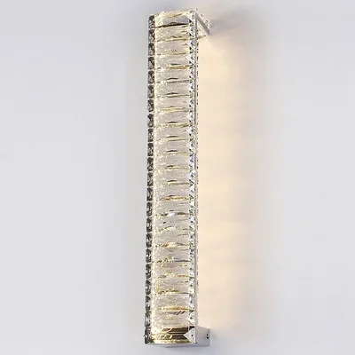 NEWPORT 8240 8241/A chrome , Бра, Chrome Clear crystal L7,6*H52*Sp8,5 cm LED strip 10W 3100K 1100Lm
