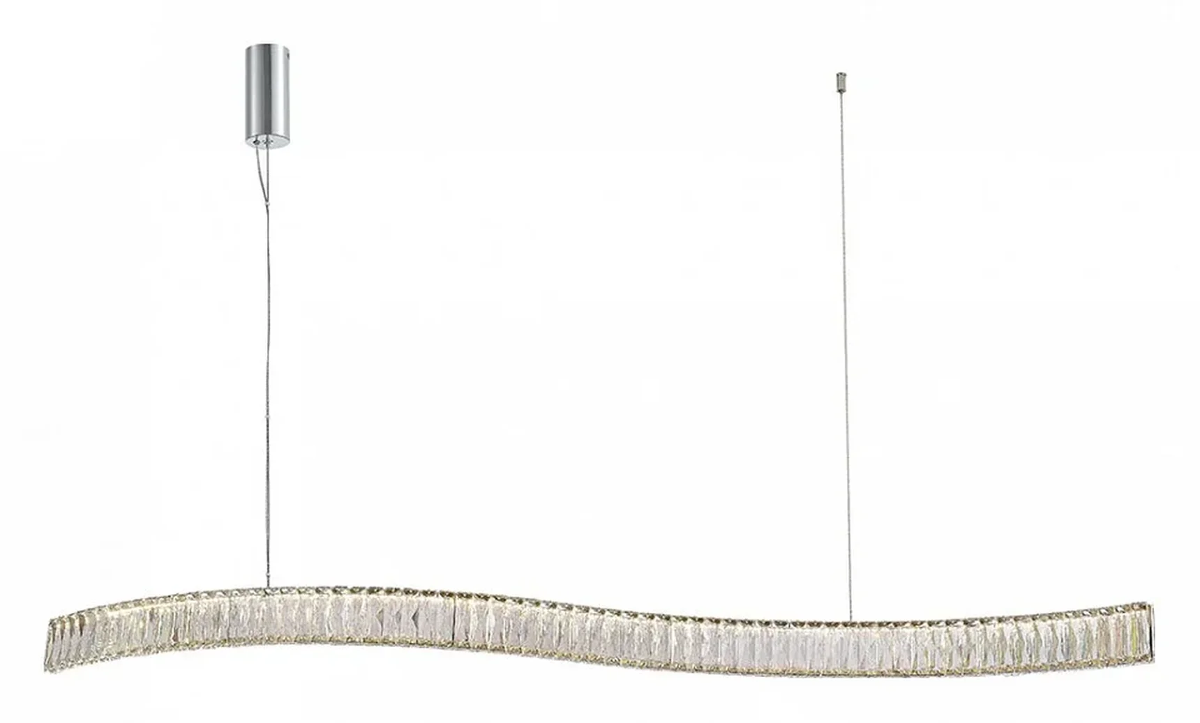 NEWPORT 8240 8243/150, Подвесной светильник, Chrome Сlear crystal L150*H7,6/250 cm LED strip 42W 3100K 4200Lm