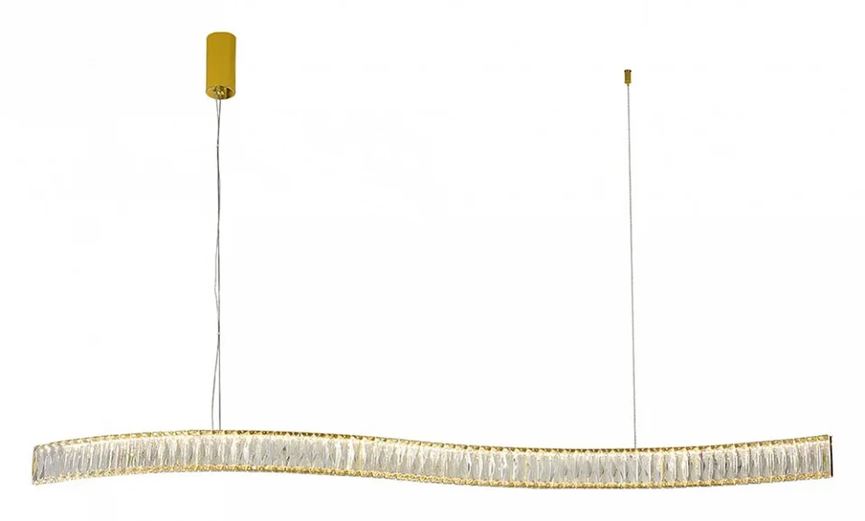 NEWPORT 8240 8243/150 gold NEW, Подвесной светильник, Gold Сlear crystal L150*H7,6/250 cm LED strip 42W 3100K 4200Lm